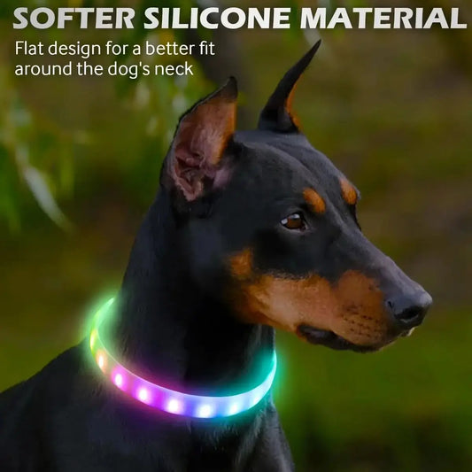 NovaGlow™ USB Rechargeable 9-Mode LED Dog Safety Collar