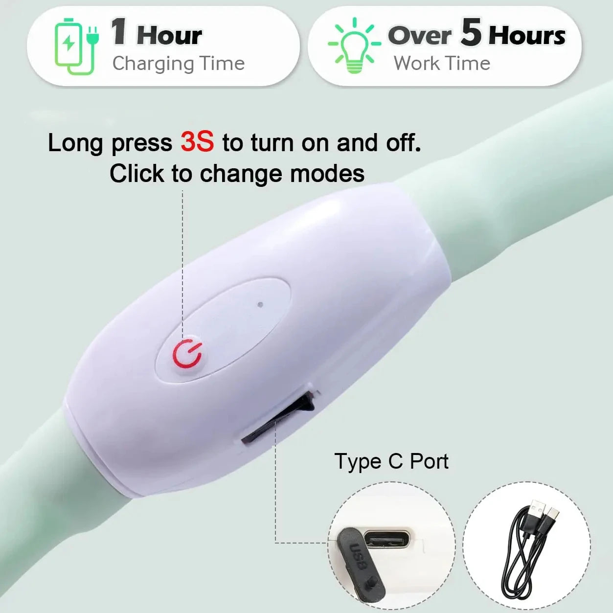 NovaGlow™ USB Rechargeable 9-Mode LED Dog Safety Collar