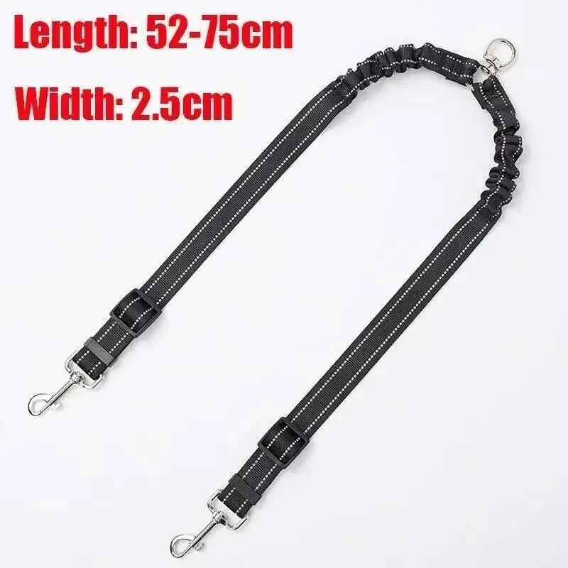 360° Tangle-Free Double Retractable Dog Leash with LED Flashlight