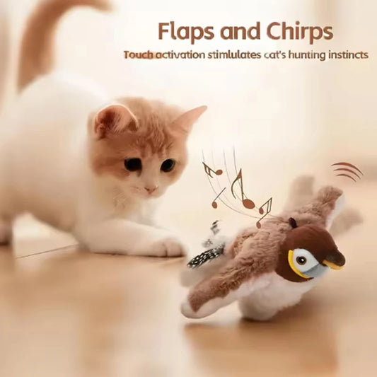 FlyFlap™ Interactive USB-Rechargeable Flapping Bird Pet Toy
