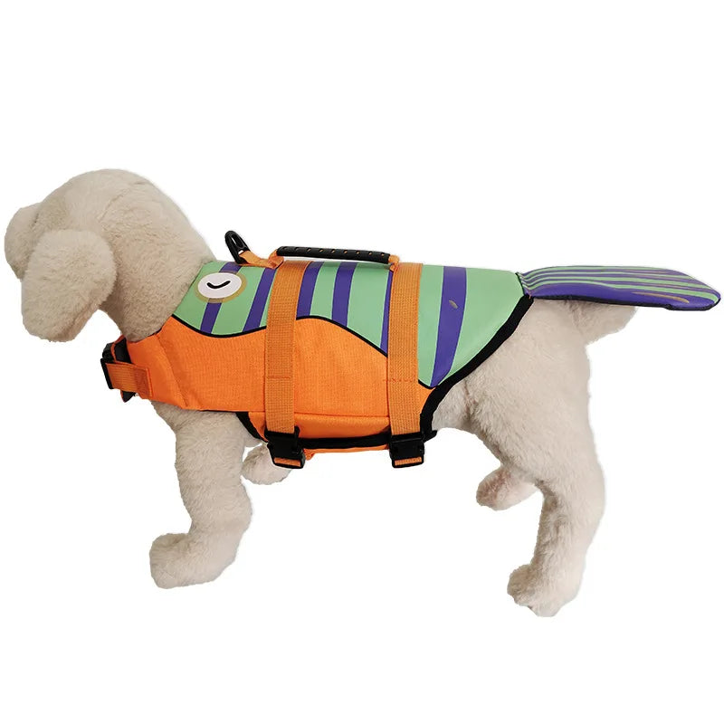 Mermaid Tail High-Buoyancy Dog Life Jacket with Rescue Handle