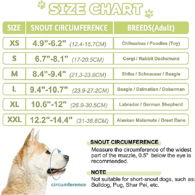 JANPET Printed Soft Mesh Anti-Biting Dog Muzzle