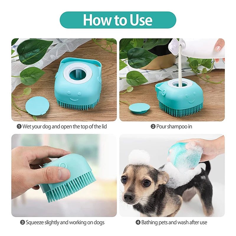 BubblePaw™ 2-in-1 Silicone Shampoo Dispensing Pet Bath Brush