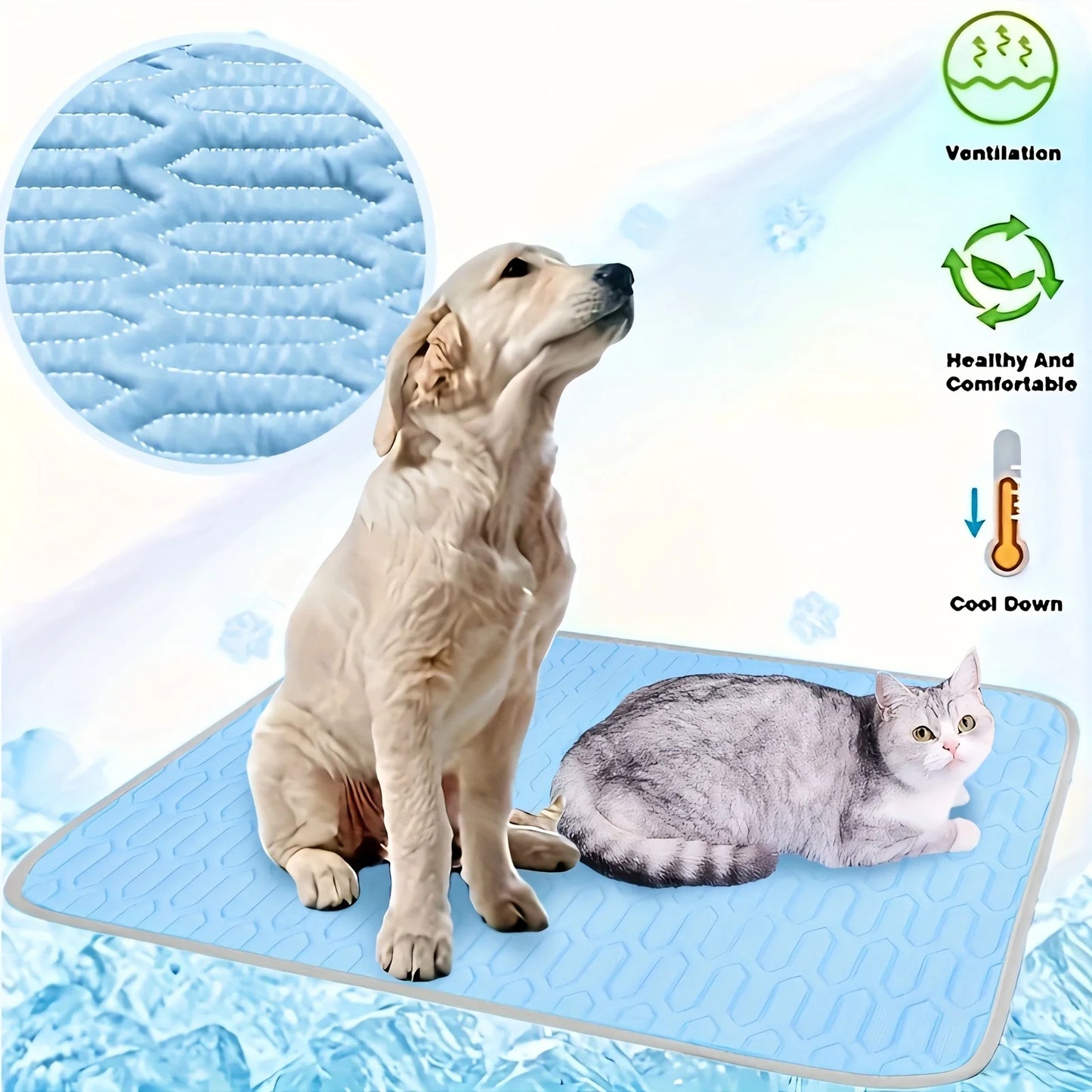 FrostPaws™ Instant Self-Cooling Pet Mat & Travel Blanket