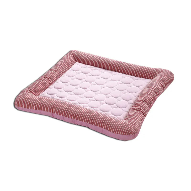 VelvetBreeze™ Orthopedic Summer Cooling Bed with Striped Bolster