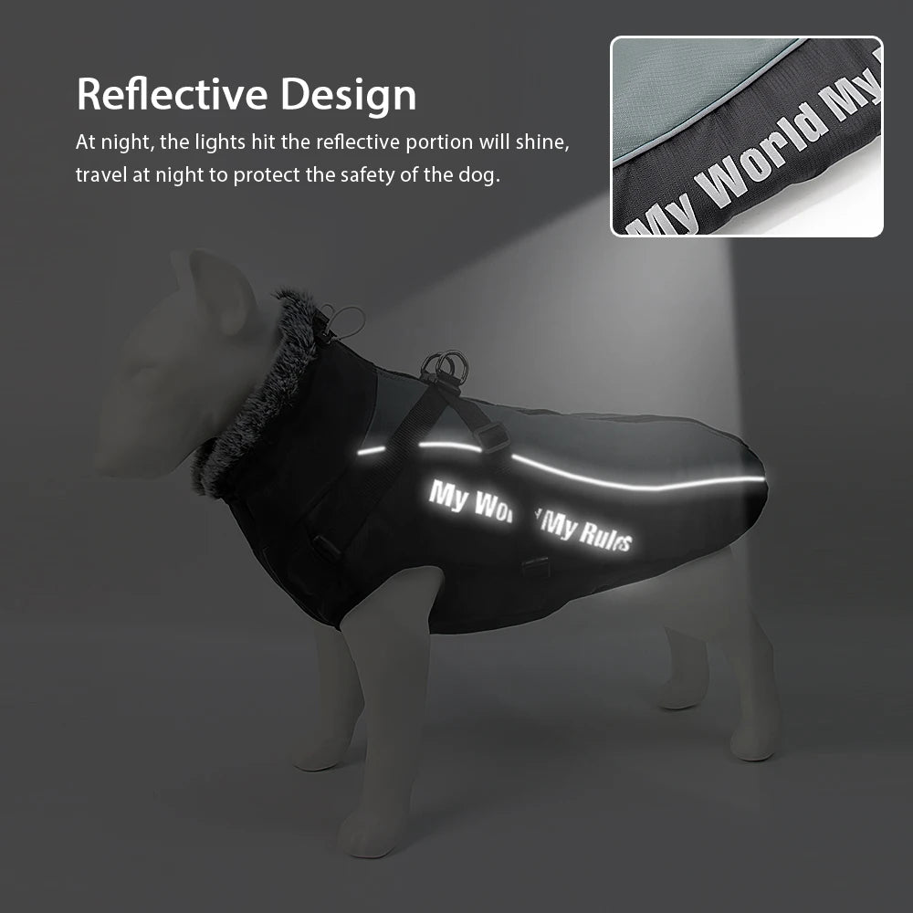 PET ARTIST 2-in-1 Waterproof Winter Dog Coat with Built-In Harness (Model FZYW683)