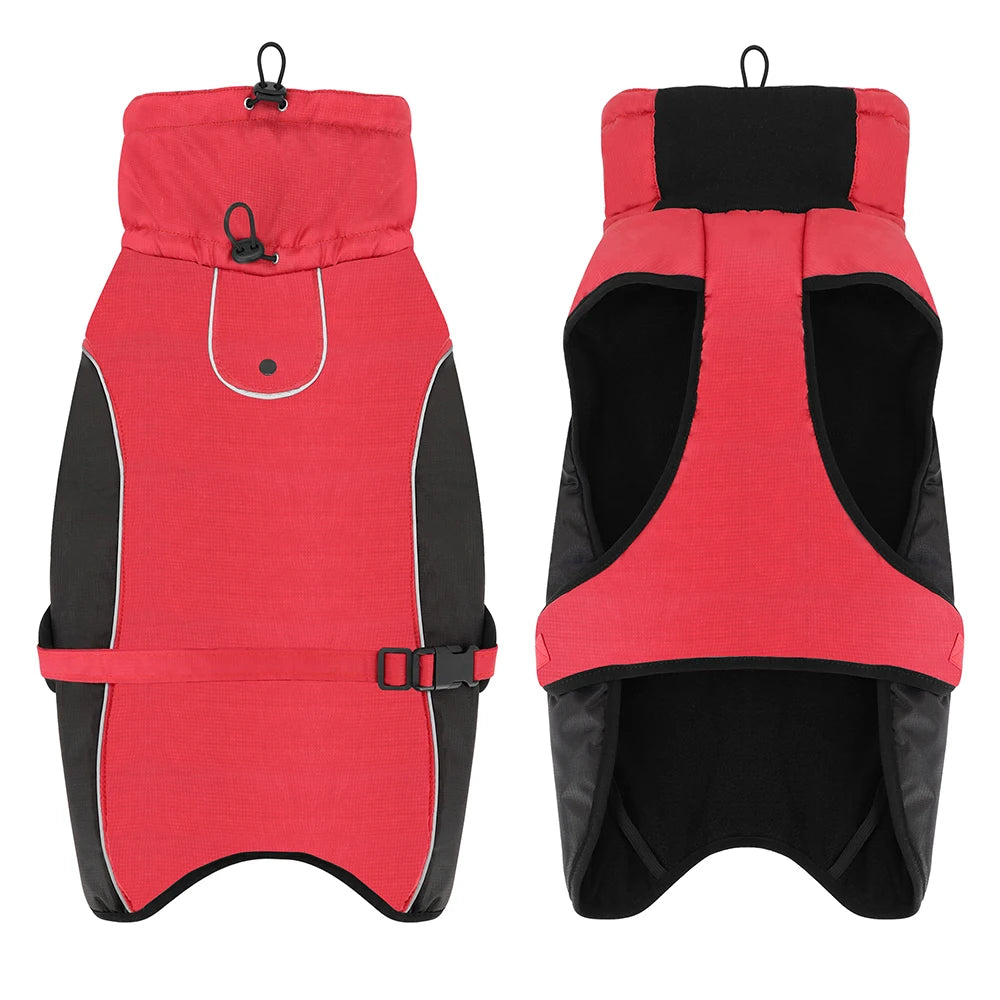 Beirui Waterproof Reflective Fleece-Lined Winter Dog Jacket