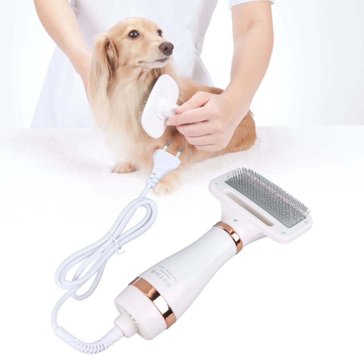 GroomAero™ 2-in-1 Portable Pet Hair Dryer & Detangling Slicker Brush