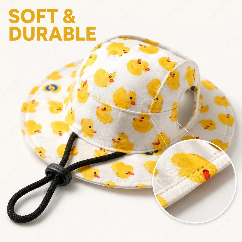 SunnyPaws™ Cute Printed Sun Protection Dog Hat with Ear Holes