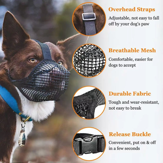 Breathable Mesh Anti-Eating Dog Muzzle