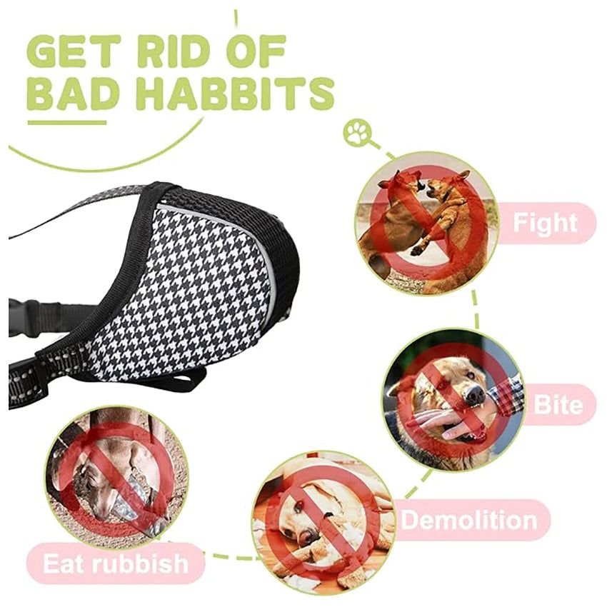 JANPET Printed Soft Mesh Anti-Biting Dog Muzzle