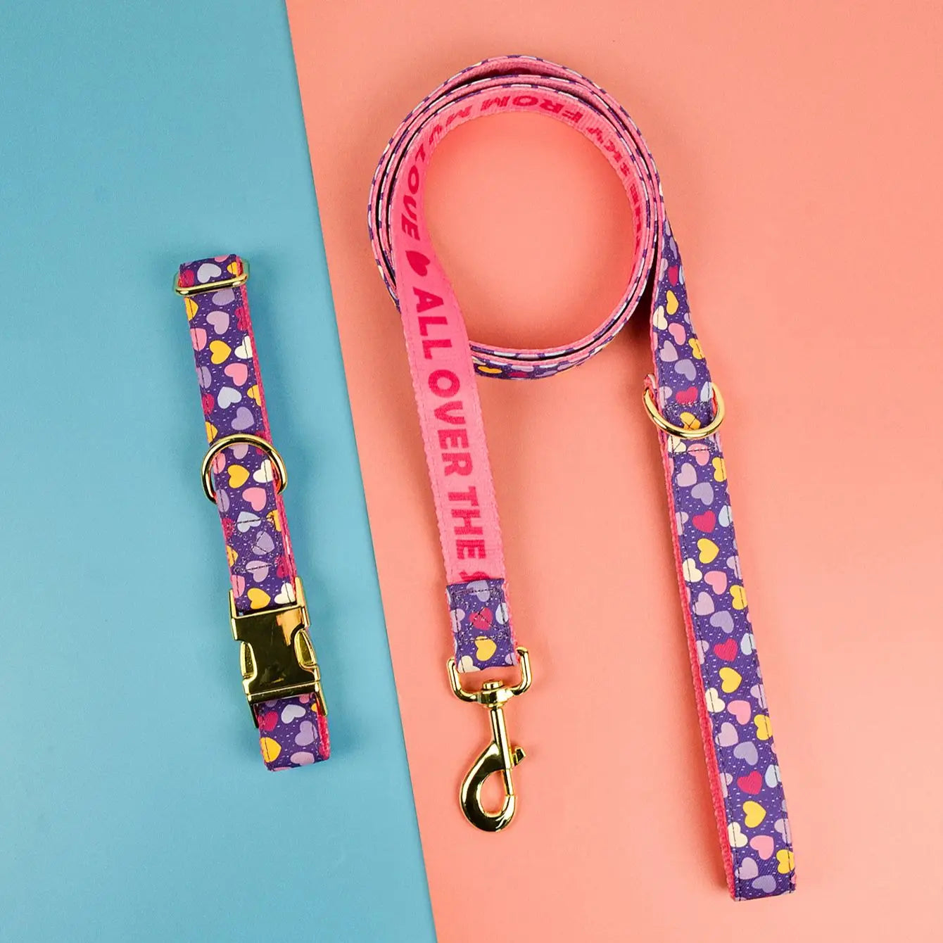 Luxury Brand Summer Colorful Season Adjutable Dog Collar And Leash Set For Small Medium Large Dogs