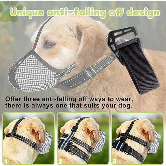 JANPET Printed Soft Mesh Anti-Biting Dog Muzzle
