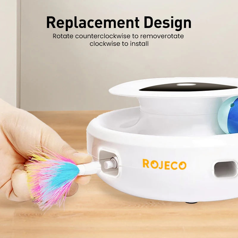 ROJECO™ 2-in-1 Smart Interactive Pet Toy & 5-Mode Automated Teaser