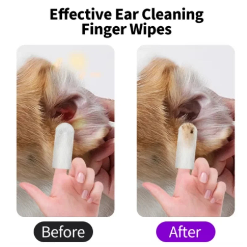 OtoFresh™ Disposable Pre-Moistened Pet Ear Cleaning Finger Wipes