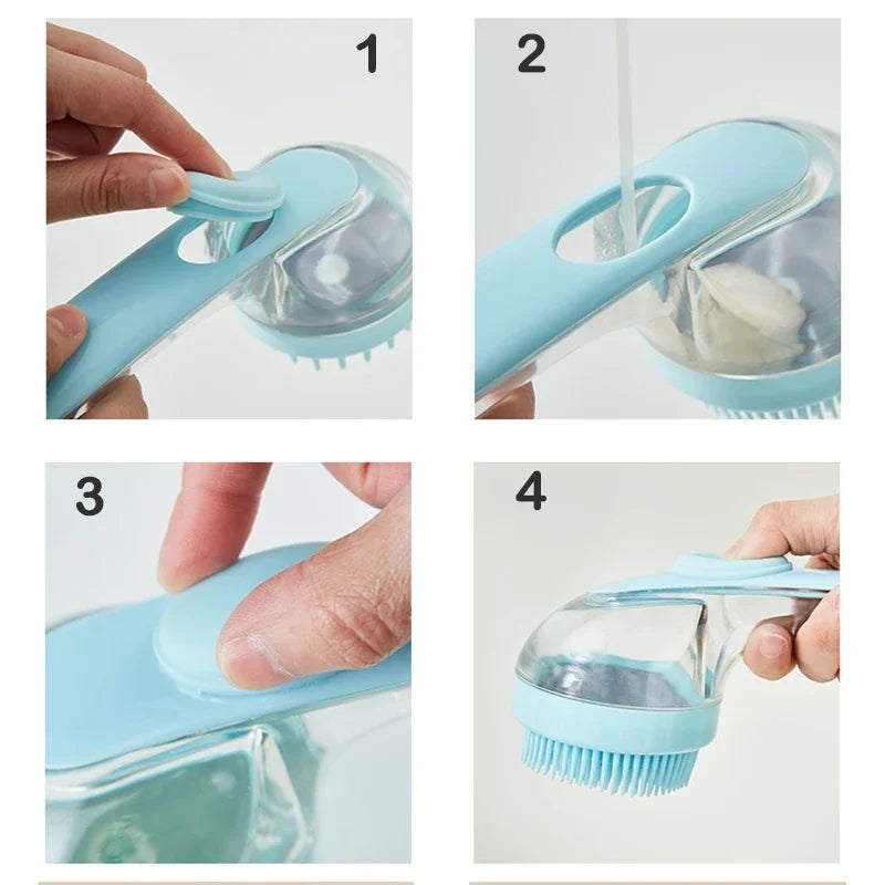 SudsWand™ Long-Handle Leak-Proof Pet Bath Brush & Dispenser