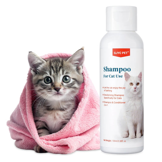 GJYC™ Travel-Size Gentle Moisture Cat Shampoo (100ml Non-Irritating Formula)