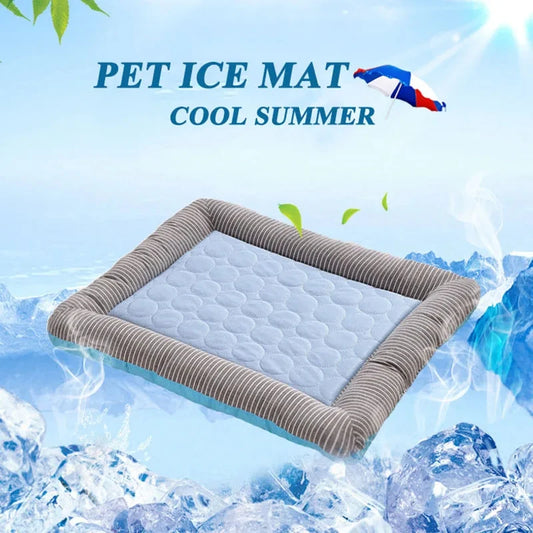 VelvetBreeze™ Orthopedic Summer Cooling Bed with Striped Bolster