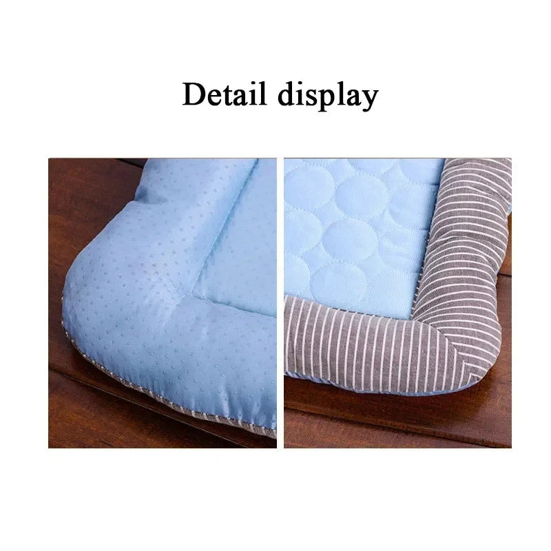 VelvetBreeze™ Orthopedic Summer Cooling Bed with Striped Bolster