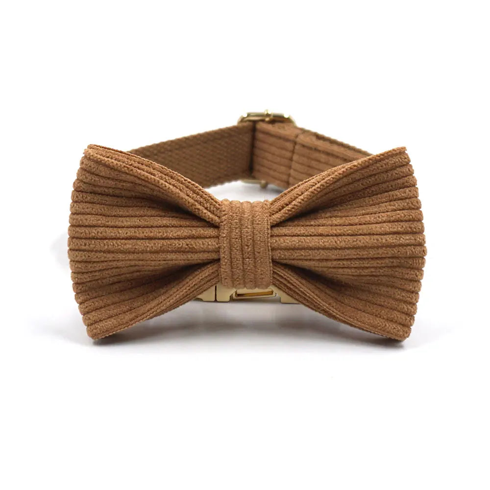 GLORIOUS KEK Luxury Corduroy Dog Harness, Collar & Leash Set