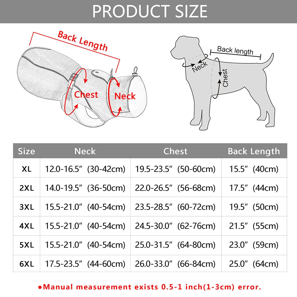 Beirui Waterproof Reflective Fleece-Lined Winter Dog Jacket