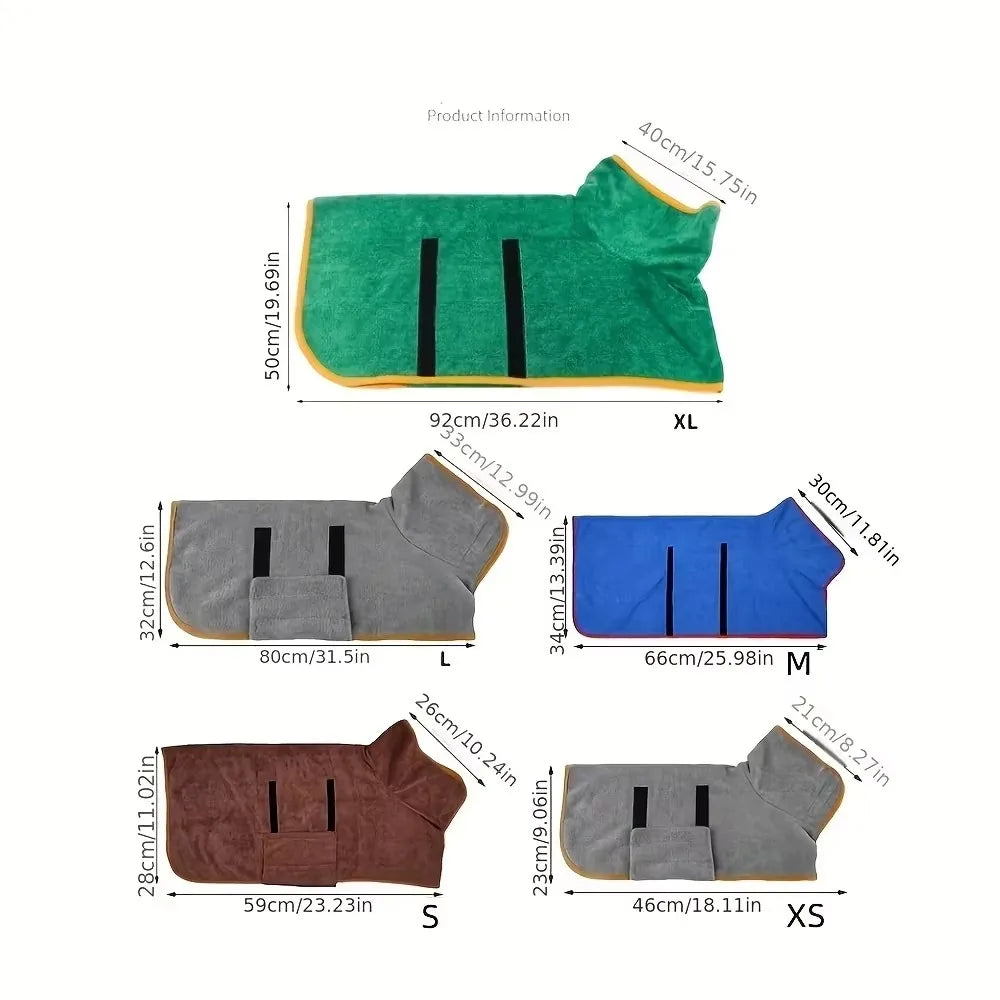 DryPaws™ Super Absorbent Quick-Drying Pet Bathrobe & Towel