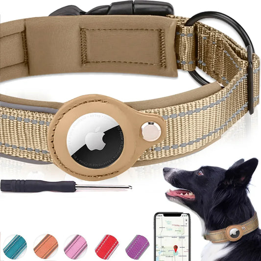 Premium Apple AirTag Waterproof Reflective Dog Collar