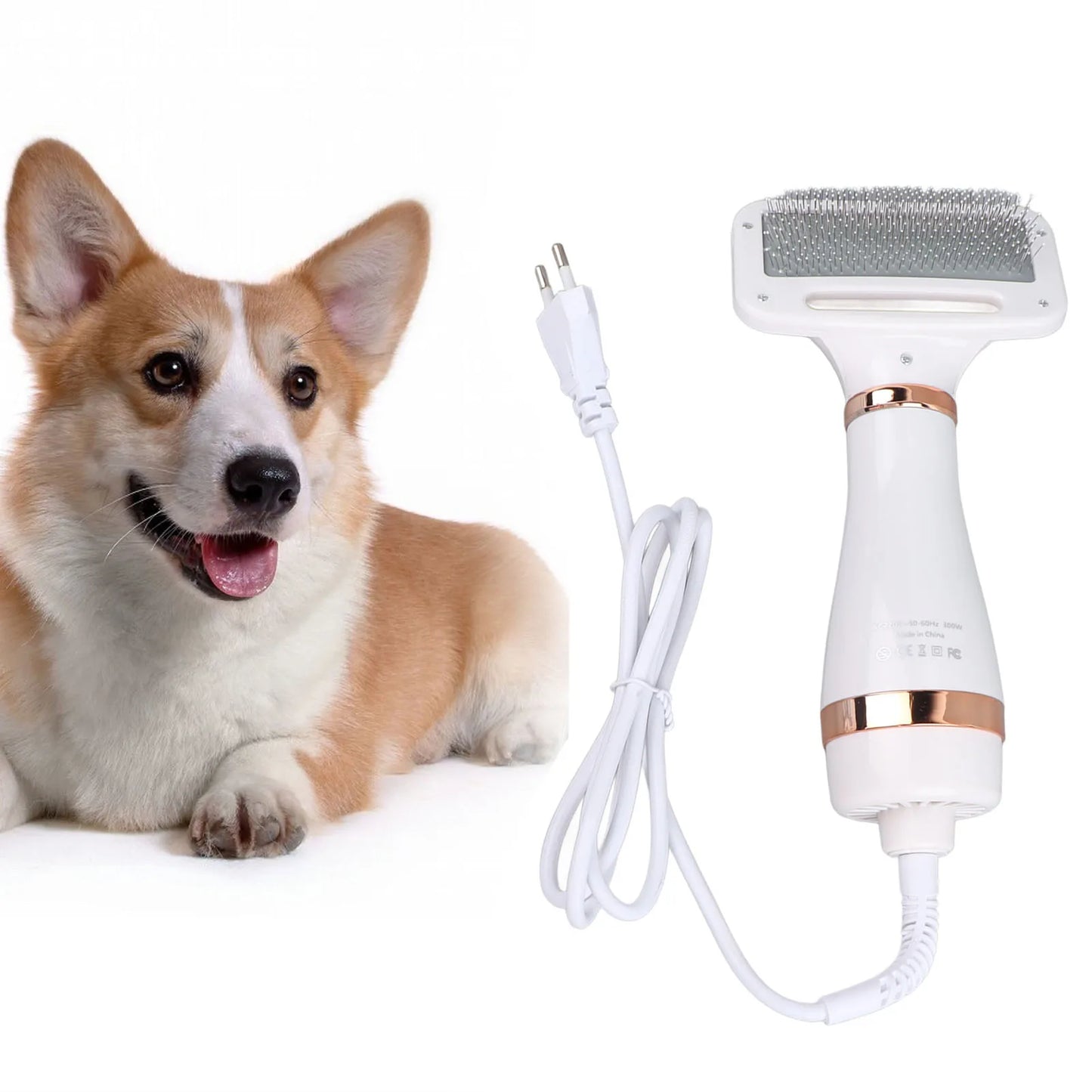 GroomAero™ 2-in-1 Portable Pet Hair Dryer & Detangling Slicker Brush
